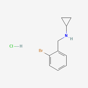 molecular formula C10H13BrClN B2724660 N-[(2-溴苯基)甲基]环丙胺;盐酸盐 CAS No. 2551115-53-6