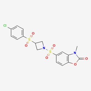 5-((3-((4-chlorophenyl)sulfonyl)azetidin-1-yl)sulfonyl)-3-methylbenzo[d]oxazol-2(3H)-one