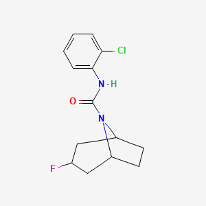 molecular formula C14H16ClFN2O B2724665 N-(2-Chlorophenyl)-3-fluoro-8-azabicyclo[3.2.1]octane-8-carboxamide CAS No. 2320216-31-5