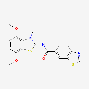 molecular formula C18H15N3O3S2 B2724667 (Z)-N-(4,7-dimethoxy-3-methylbenzo[d]thiazol-2(3H)-ylidene)benzo[d]thiazole-6-carboxamide CAS No. 905699-34-5