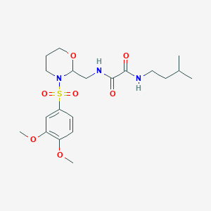 N1-((3-((3,4-dimethoxyphenyl)sulfonyl)-1,3-oxazinan-2-yl)methyl)-N2-isopentyloxalamide