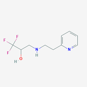 molecular formula C10H13F3N2O B2724674 1,1,1-Trifluoro-3-{[2-(2-pyridinyl)ethyl]amino}-2-propanol CAS No. 478068-17-6