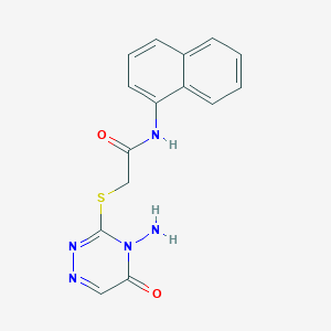 molecular formula C15H13N5O2S B2724689 2-[(4-amino-5-oxo-1,2,4-triazin-3-yl)sulfanyl]-N-naphthalen-1-ylacetamide CAS No. 869068-12-2