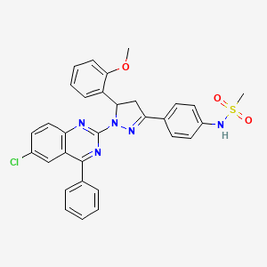 molecular formula C31H26ClN5O3S B2724691 N-[4-[2-(6-氯-4-苯基喹唑啉-2-基)-3-(2-甲氧苯基)-3,4-二氢吡唑-5-基]苯基]甲磺酰胺 CAS No. 865616-48-4