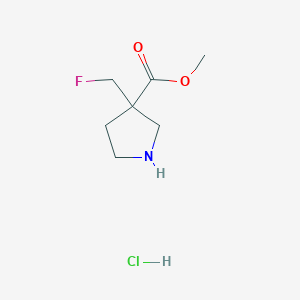 molecular formula C7H13ClFNO2 B2724695 Methyl 3-(fluoromethyl)pyrrolidine-3-carboxylate hydrochloride CAS No. 2229316-40-7