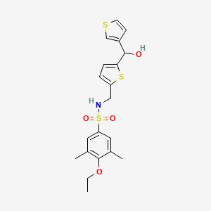molecular formula C20H23NO4S3 B2724699 4-ethoxy-N-((5-(hydroxy(thiophen-3-yl)methyl)thiophen-2-yl)methyl)-3,5-dimethylbenzenesulfonamide CAS No. 1796970-87-0