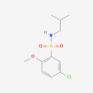 molecular formula C11H16ClNO3S B272471 5-chloro-N-isobutyl-2-methoxybenzenesulfonamide 