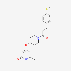 molecular formula C22H28N2O3S B2724710 1,6-二甲基-4-((1-(3-(4-(甲硫基)苯基)丙酰)哌啶-4-基)氧基)吡啶-2(1H)-酮 CAS No. 1903650-35-0