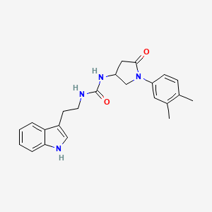 molecular formula C23H26N4O2 B2724715 1-(2-(1H-indol-3-yl)ethyl)-3-(1-(3,4-dimethylphenyl)-5-oxopyrrolidin-3-yl)urea CAS No. 894009-00-8