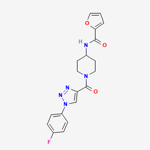 molecular formula C19H18FN5O3 B2724717 N-(1-(1-(4-fluorophenyl)-1H-1,2,3-triazole-4-carbonyl)piperidin-4-yl)furan-2-carboxamide CAS No. 1251617-50-1
