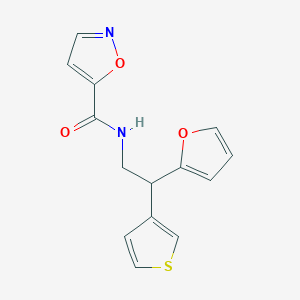 molecular formula C14H12N2O3S B2724727 N-(2-(furan-2-yl)-2-(thiophen-3-yl)ethyl)isoxazole-5-carboxamide CAS No. 2097890-70-3