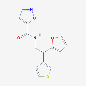 molecular formula C14H12N2O3S B2724727 N-(2-(呋喃-2-基)-2-(噻吩-3-基)乙基)异噁唑-5-羧酰胺 CAS No. 2097890-70-3