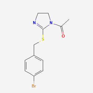 1-[2-[(4-Bromophenyl)methylsulfanyl]-4,5-dihydroimidazol-1-yl]ethanone