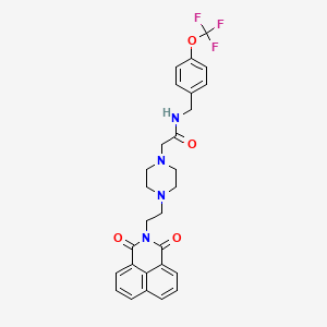 2-(4-(2-(1,3-dioxo-1H-benzo[de]isoquinolin-2(3H)-yl)ethyl)piperazin-1-yl)-N-(4-(trifluoromethoxy)benzyl)acetamide