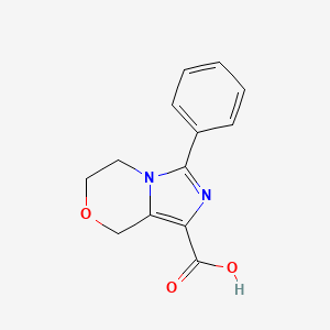 molecular formula C13H12N2O3 B2724738 3-Phenyl-5,6-dihydro-8H-imidazo[5,1-c][1,4]oxazine-1-carboxylic acid CAS No. 2138199-74-1