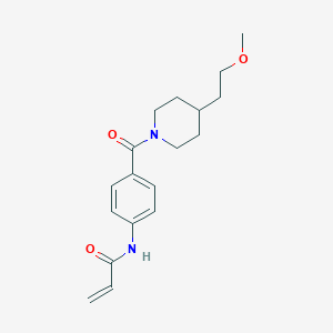 molecular formula C18H24N2O3 B2724741 N-[4-[4-(2-Methoxyethyl)piperidine-1-carbonyl]phenyl]prop-2-enamide CAS No. 2361826-56-2