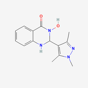 molecular formula C14H16N4O2 B2724745 3-hydroxy-2-(1,3,5-trimethyl-1H-pyrazol-4-yl)-2,3-dihydroquinazolin-4(1H)-one CAS No. 512809-24-4