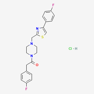 2-(4-Fluorophenyl)-1-(4-((4-(4-fluorophenyl)thiazol-2-yl)methyl)piperazin-1-yl)ethanone hydrochloride