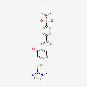6-(((1-methyl-1H-imidazol-2-yl)thio)methyl)-4-oxo-4H-pyran-3-yl 4-(N,N-diethylsulfamoyl)benzoate