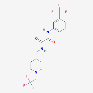 molecular formula C17H19F6N3O2 B2724749 N-[[1-(2,2,2-Trifluoroethyl)piperidin-4-yl]methyl]-N'-[3-(trifluoromethyl)phenyl]oxamide CAS No. 2319719-25-8