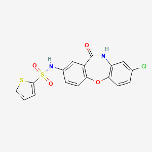 molecular formula C17H11ClN2O4S2 B2724754 N-(8-chloro-11-oxo-10,11-dihydrodibenzo[b,f][1,4]oxazepin-2-yl)thiophene-2-sulfonamide CAS No. 922035-69-6