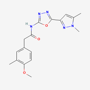N-(5-(1,5-dimethyl-1H-pyrazol-3-yl)-1,3,4-oxadiazol-2-yl)-2-(4-methoxy-3-methylphenyl)acetamide