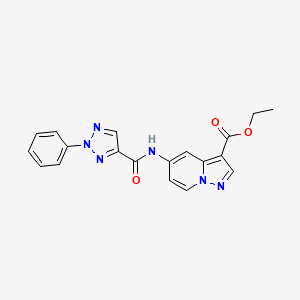 molecular formula C19H16N6O3 B2724762 乙酸-5-(2-苯基-2H-1,2,3-三唑-4-羧酰胺基)吡唑并[1,5-a]吡啶-3-羧酸乙酯 CAS No. 1396864-59-7