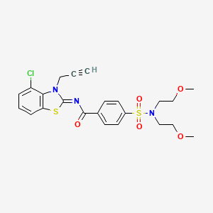 (Z)-4-(N,N-bis(2-methoxyethyl)sulfamoyl)-N-(4-chloro-3-(prop-2-yn-1-yl)benzo[d]thiazol-2(3H)-ylidene)benzamide