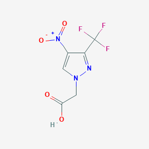 molecular formula C6H4F3N3O4 B2724771 [4-nitro-3-(trifluoromethyl)-1H-pyrazol-1-yl]acetic acid CAS No. 1006957-15-8