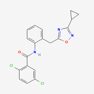 2,5-dichloro-N-{2-[(3-cyclopropyl-1,2,4-oxadiazol-5-yl)methyl]phenyl}benzamide