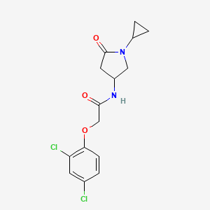 molecular formula C15H16Cl2N2O3 B2724778 N-(1-cyclopropyl-5-oxopyrrolidin-3-yl)-2-(2,4-dichlorophenoxy)acetamide CAS No. 1396859-11-2