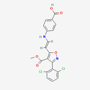 molecular formula C20H14Cl2N2O5 B2724782 4-({2-[3-(2,6-Dichlorophenyl)-4-(methoxycarbonyl)-5-isoxazolyl]vinyl}amino)benzenecarboxylic acid CAS No. 338394-43-7