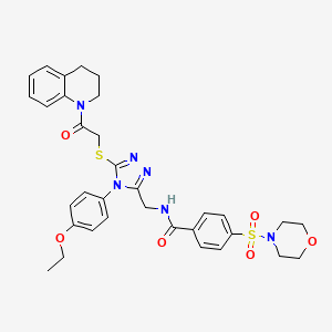 molecular formula C33H36N6O6S2 B2724785 N-((5-((2-(3,4-dihydroquinolin-1(2H)-yl)-2-oxoethyl)thio)-4-(4-ethoxyphenyl)-4H-1,2,4-triazol-3-yl)methyl)-4-(morpholinosulfonyl)benzamide CAS No. 309968-79-4