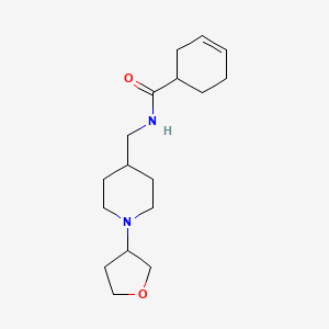 molecular formula C17H28N2O2 B2724786 N-((1-(四氢呋喃-3-基)哌啶-4-基甲基)环己-3-烯甲酰胺 CAS No. 2034555-45-6