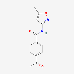 molecular formula C13H12N2O3 B2724787 4-乙酰基-N-(5-甲基异噁唑-3-基)苯甲酰胺 CAS No. 477546-46-6