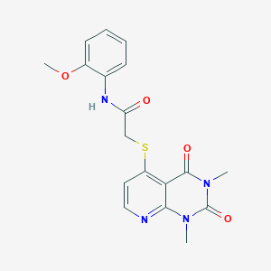 molecular formula C18H18N4O4S B2724789 2-(1,3-二甲基-2,4-二氧代吡咯[2,3-d]嘧啶-5-基)硫代-N-(2-甲氧基苯基)乙酰胺 CAS No. 900005-42-7