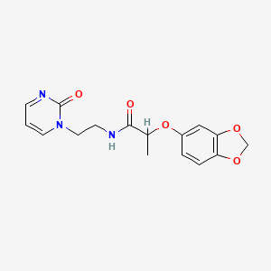 2-(benzo[d][1,3]dioxol-5-yloxy)-N-(2-(2-oxopyrimidin-1(2H)-yl)ethyl)propanamide