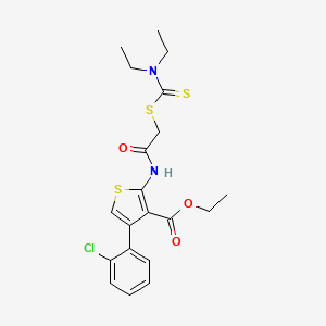 Ethyl 4-(2-chlorophenyl)-2-(2-((diethylcarbamothioyl)thio)acetamido)thiophene-3-carboxylate