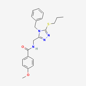 N-((4-benzyl-5-(propylthio)-4H-1,2,4-triazol-3-yl)methyl)-4-methoxybenzamide