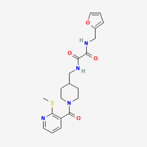 molecular formula C20H24N4O4S B2724796 N1-(呋喃-2-基甲基)-N2-((1-(2-(甲硫基)烟酰基)哌啶-4-基)甲基)草酰胺 CAS No. 1235051-13-4