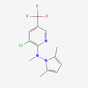 molecular formula C13H13ClF3N3 B2724804 N-[3-chloro-5-(trifluoromethyl)-2-pyridinyl]-N-(2,5-dimethyl-1H-pyrrol-1-yl)-N-methylamine CAS No. 860784-06-1