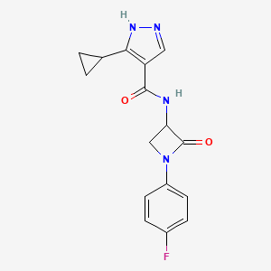 5-Cyclopropyl-N-[1-(4-fluorophenyl)-2-oxoazetidin-3-yl]-1H-pyrazole-4-carboxamide