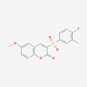 3-(4-Fluoro-3-methylphenyl)sulfonyl-6-methoxychromen-2-one