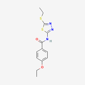 molecular formula C13H15N3O2S2 B2724810 4-ethoxy-N-(5-ethylsulfanyl-1,3,4-thiadiazol-2-yl)benzamide CAS No. 392239-56-4