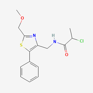 2-Chloro-N-[[2-(methoxymethyl)-5-phenyl-1,3-thiazol-4-yl]methyl]propanamide