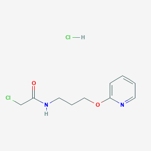 molecular formula C10H14Cl2N2O2 B2724817 2-Chloro-N-(3-pyridin-2-yloxypropyl)acetamide;hydrochloride CAS No. 2411312-45-1