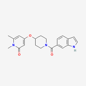 molecular formula C21H23N3O3 B2724820 4-((1-(1H-indole-6-carbonyl)piperidin-4-yl)oxy)-1,6-dimethylpyridin-2(1H)-one CAS No. 2034291-34-2