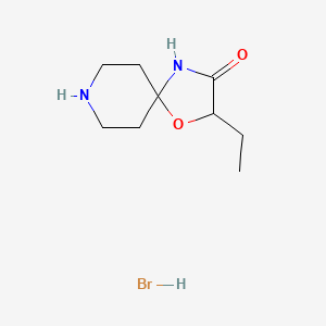 molecular formula C9H17BrN2O2 B2724828 2-Ethyl-1-oxa-4,8-diazaspiro[4.5]decan-3-one hydrobromide CAS No. 37623-20-4