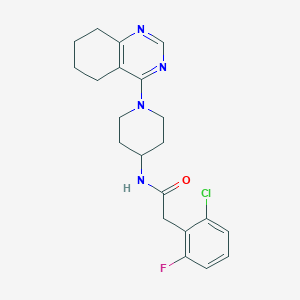 molecular formula C21H24ClFN4O B2724833 2-(2-氯-6-氟苯基)-N-(1-(5,6,7,8-四氢喹唑啉-4-基)哌啶-4-基)乙酰胺 CAS No. 2034410-74-5