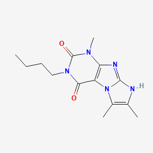 molecular formula C14H19N5O2 B2724834 3-丁基-1,6,7-三甲基-1H-咪唑并[2,1-f]嘌呤-2,4(3H,8H)-二酮 CAS No. 923367-97-9